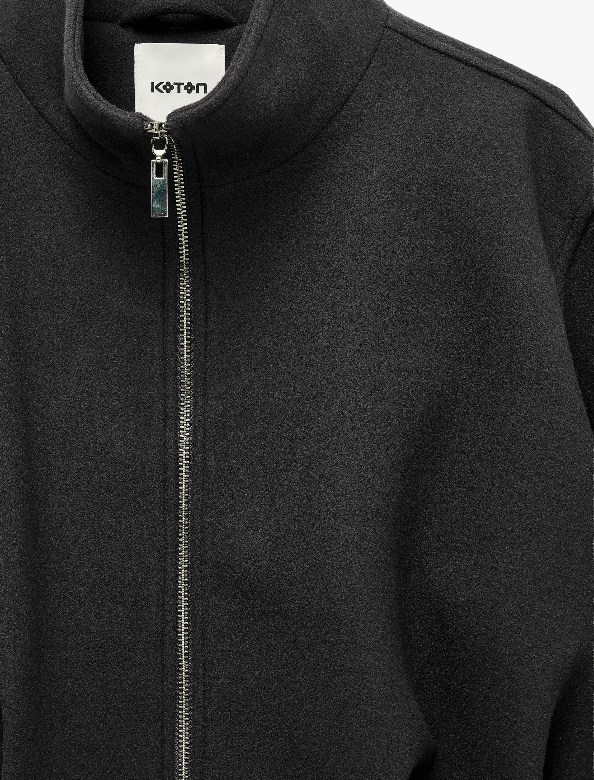   Koton X Selected by Şahika Ercümen -  Fermuarlı Uzun Kollu Kaşe Dik Yaka Bomber Ceket