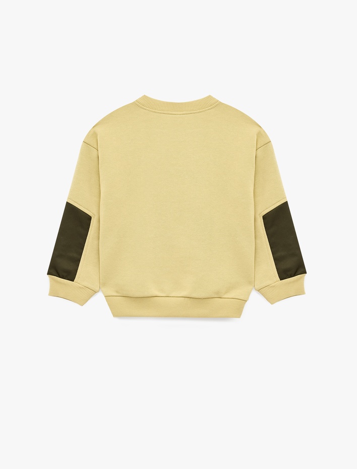 Erkek Bebek Renk Bloklu Uzun Kollu Bisiklet Yaka Oversize Sweatshirt