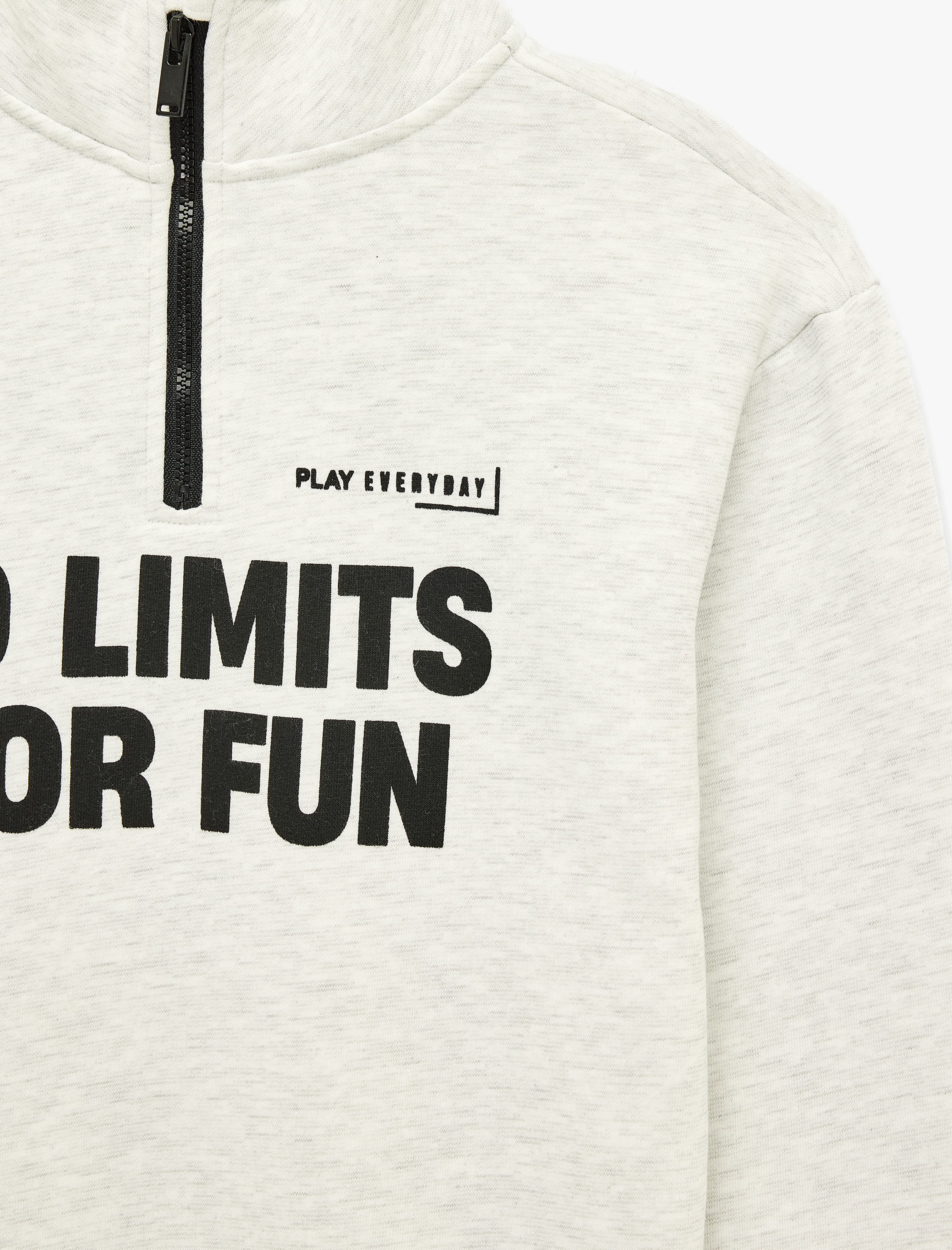  Erkek Çocuk Fermuarlı Şardonlu Uzun Kollu Dik Yaka Oversize Sweatshirt