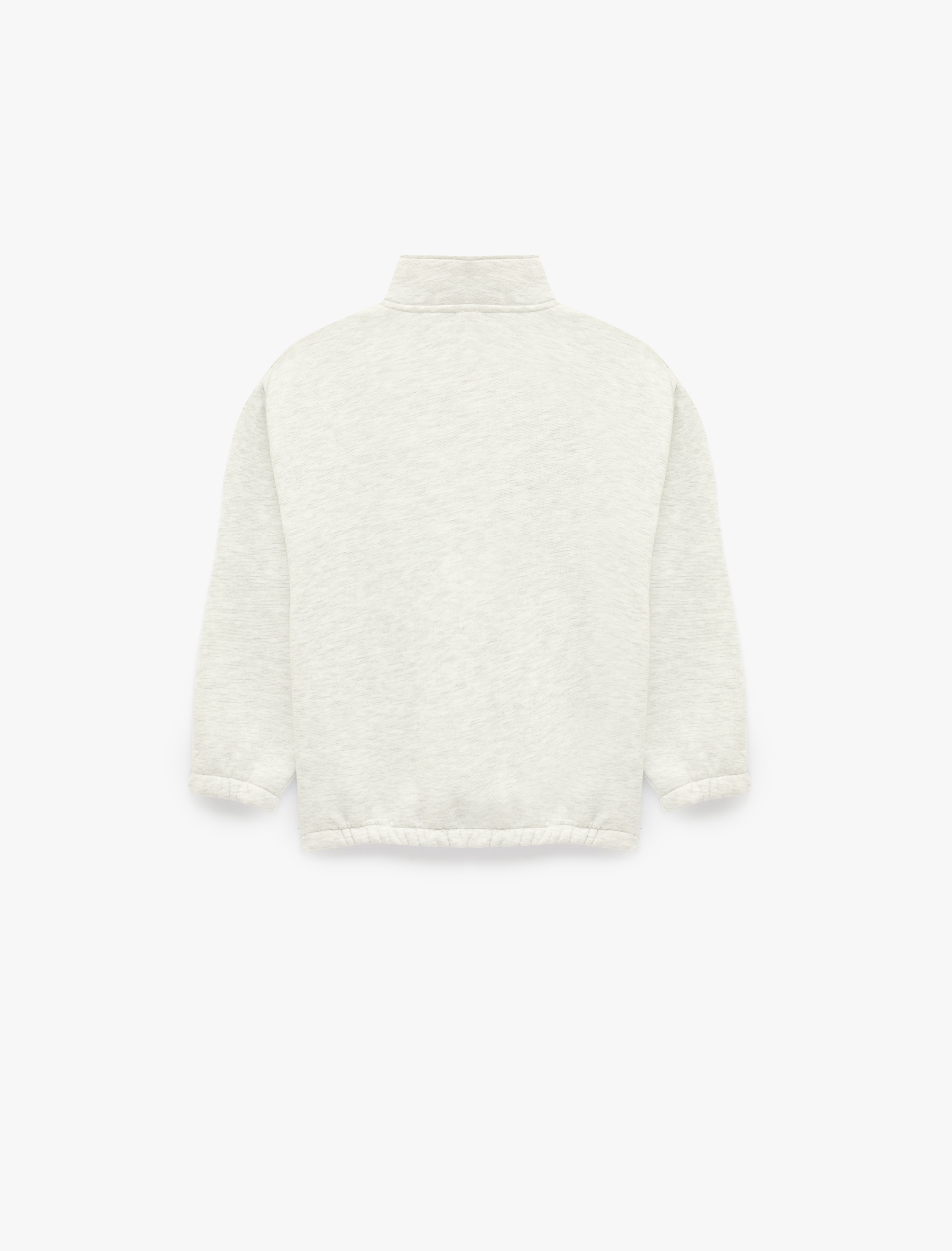  Erkek Çocuk Fermuarlı Şardonlu Uzun Kollu Dik Yaka Oversize Sweatshirt