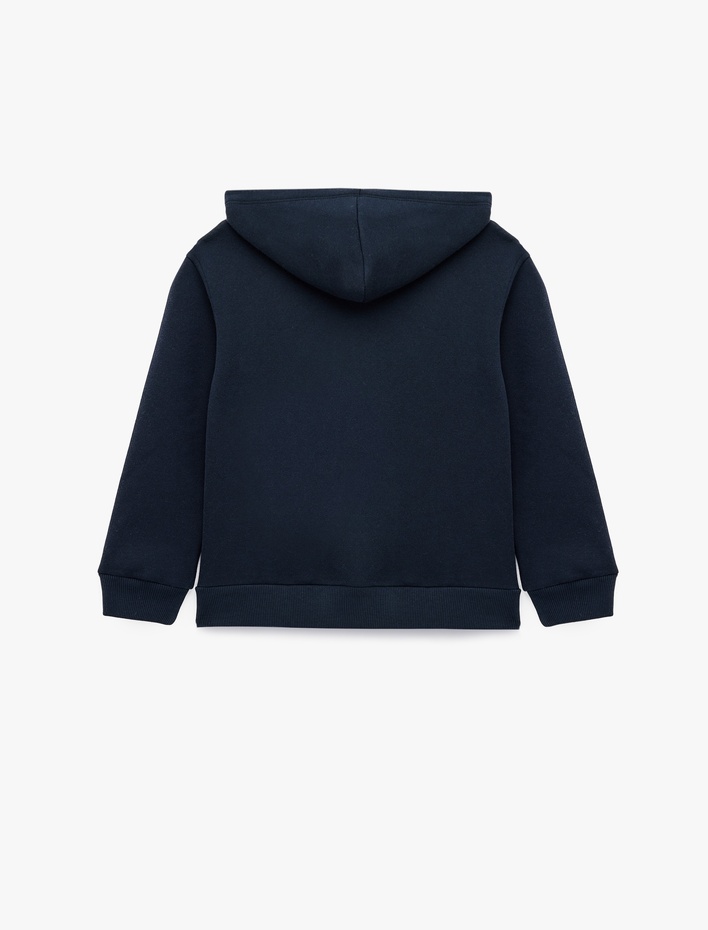 Kız Çocuk Leopar Desenli Yıldızlı Uzun Kollu Şardonlu Fermuarlı Kapşonlu Sweatshirt