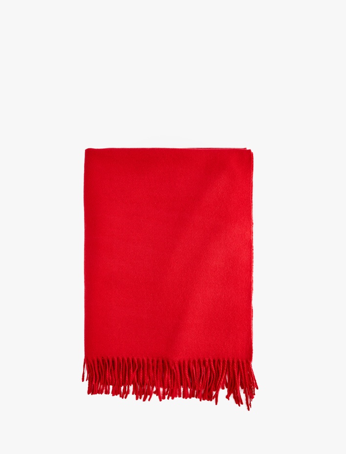 Kadın Püsküllü Basic Uzun Atkı