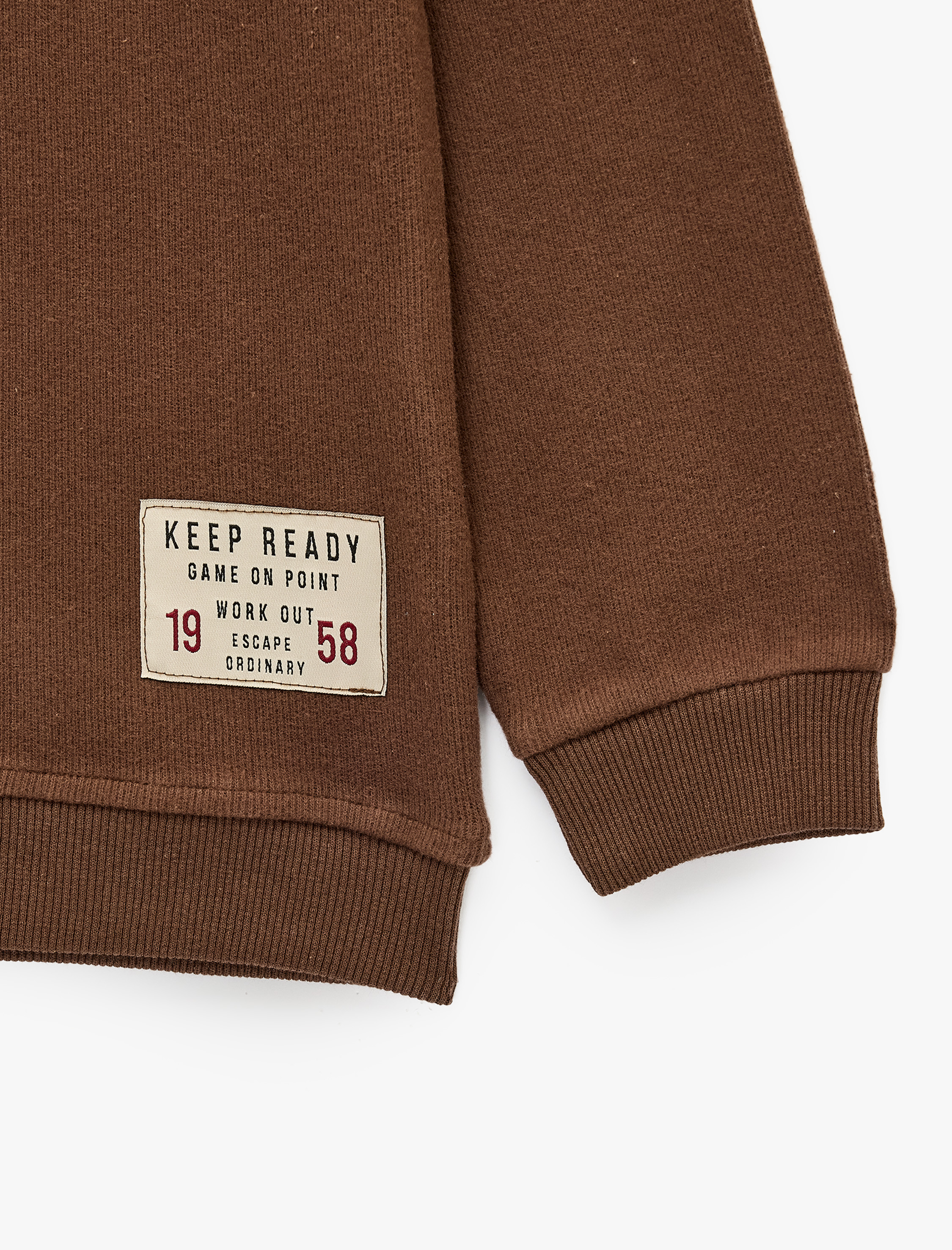  Erkek Çocuk Yarım Fermuarlı Uzun Kollu Dik Yaka Sweatshirt