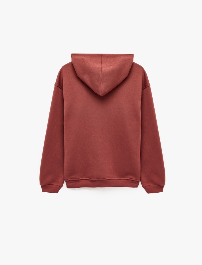 Erkek Çocuk Cepli Uzun Kollu Şardonlu Fermuarlı Kapşonlu Sweatshirt