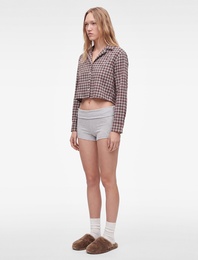 Yüksek Bel Slim Fit Şort Pijama Altı