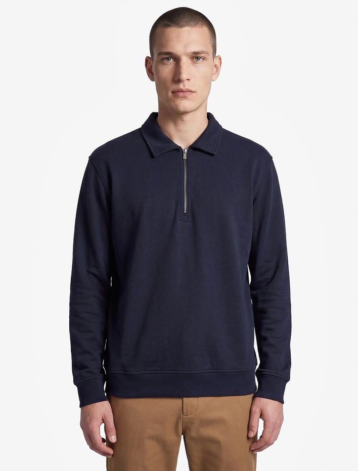  Regular Fit Uzun Kollu Yarım Fermuarlı Sweatshirt