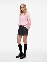 Şardonlu Kanguru Cepli Kapüşonlu Kedi Baskılı Sweatshirt