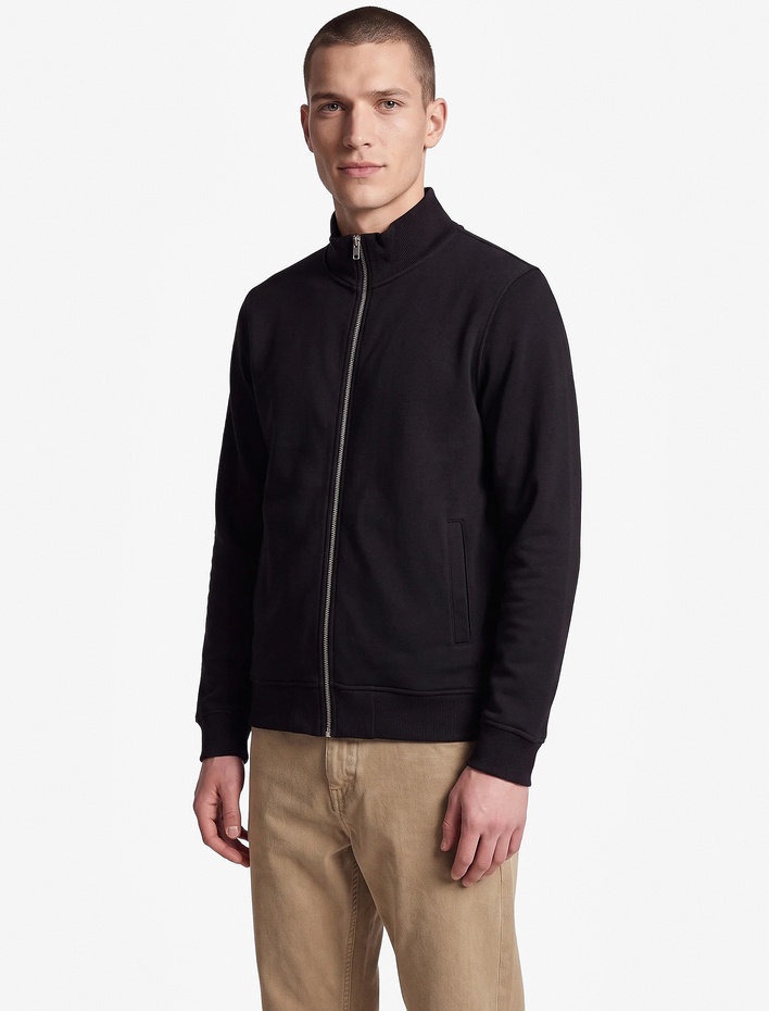  Üç İplik Şardonlu Regular Fit Uzun Kollu Fermuarlı Yaka Cepli Sweatshirt