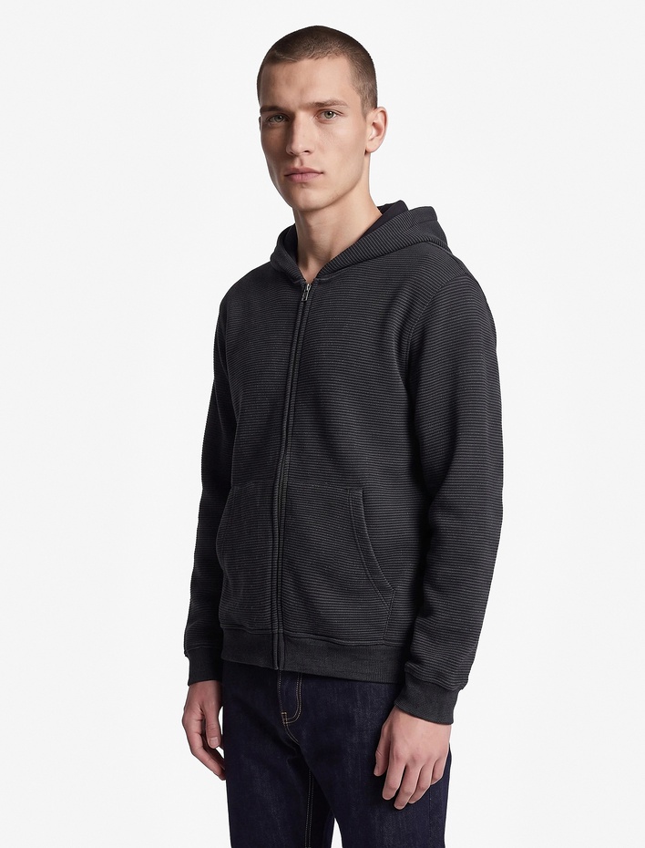  Üç İplik Şardonlu Cepli Uzun Kollu Fermuarlı Kapşonlu Sweatshirt