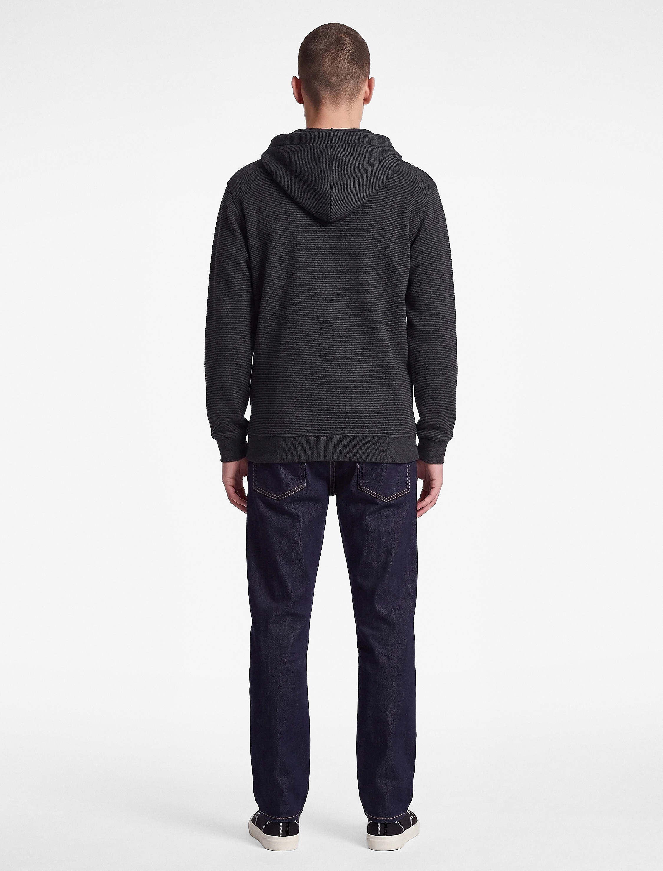   Üç İplik Şardonlu Cepli Uzun Kollu Fermuarlı Kapşonlu Sweatshirt