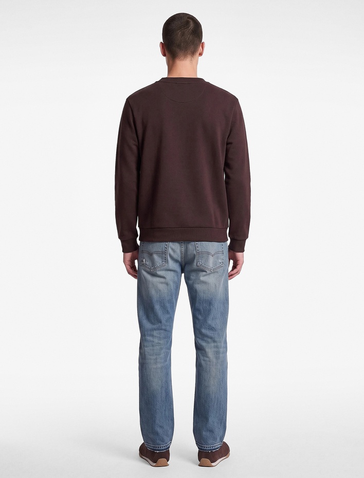  Uzun Kollu Süslü Kapamalı Üç İplik Şardonlu Bisiklet Yaka Sweatshirt