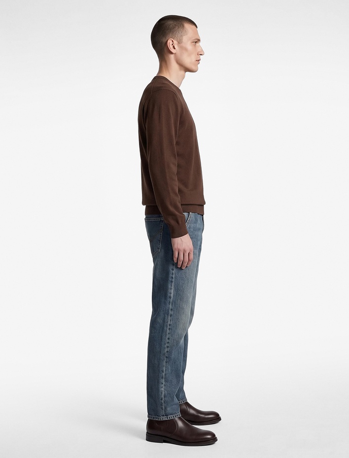  Pamuklu Cepli Normal Bel Vintage Straight Fit Jean Pantolon