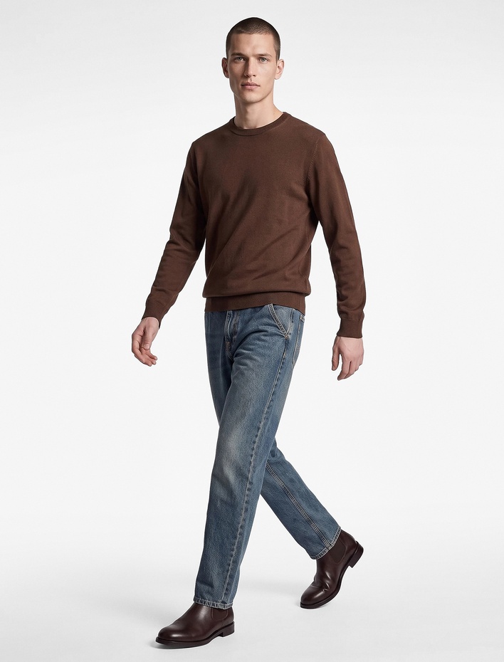  Pamuklu Cepli Normal Bel Vintage Straight Fit Jean Pantolon