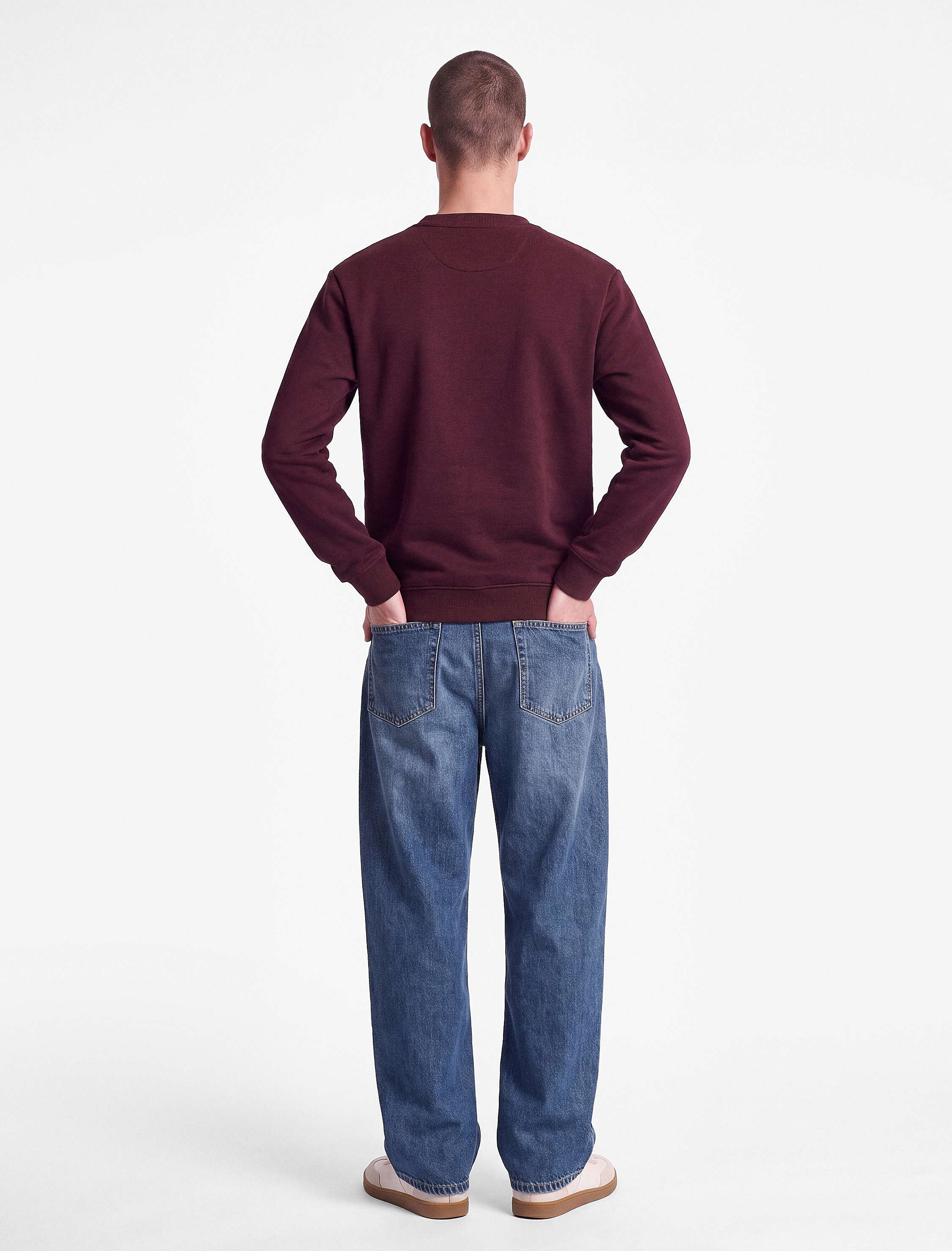   Üç İplik Şardonlu Uzun Kollu Bisiklet Yaka Baskılı Sweatshirt