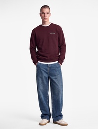 Üç İplik Şardonlu Uzun Kollu Bisiklet Yaka Baskılı Sweatshirt