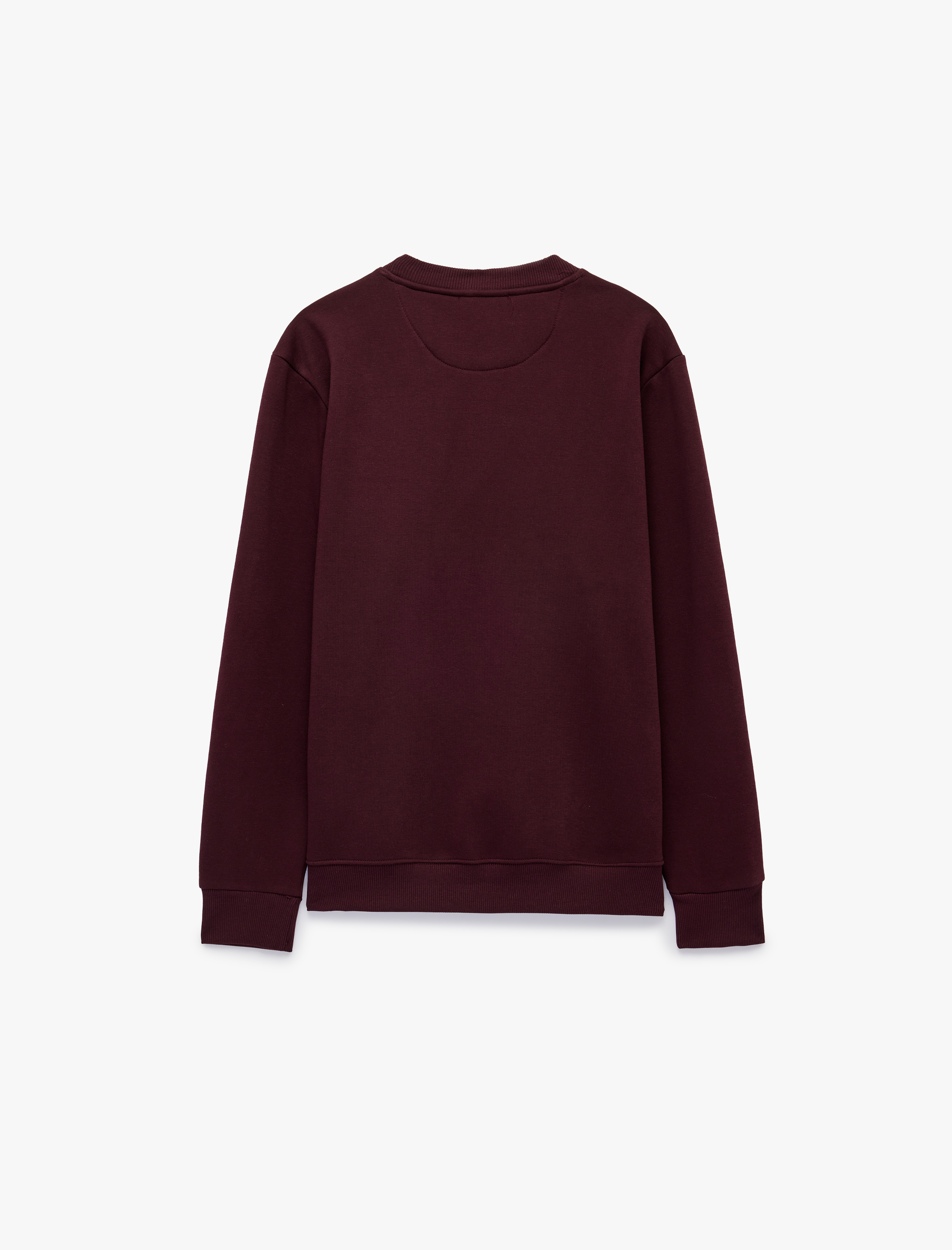   Üç İplik Şardonlu Uzun Kollu Bisiklet Yaka Baskılı Sweatshirt