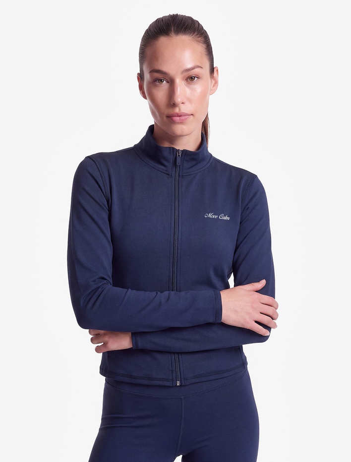  Slim Fit Dik Yaka Uzun Kollu Fermuarlı Baskılı Spor Sweatshirt