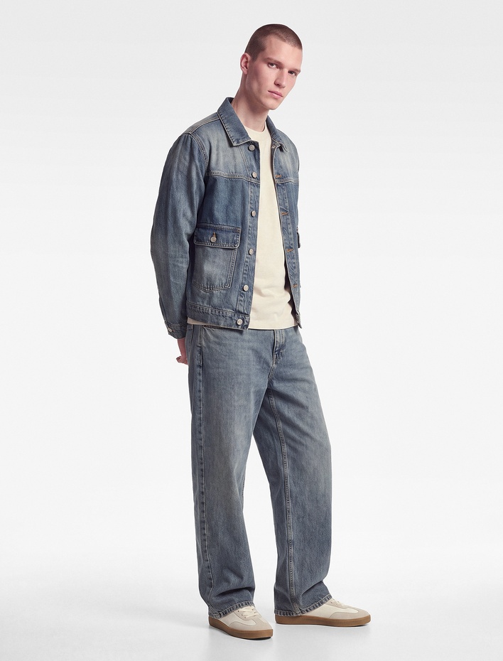  Cepli Rahat Kesim Pamuklu Baggy Jean Pantolon