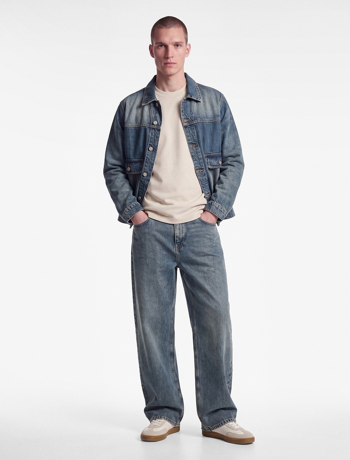  Cepli Rahat Kesim Pamuklu Baggy Jean Pantolon