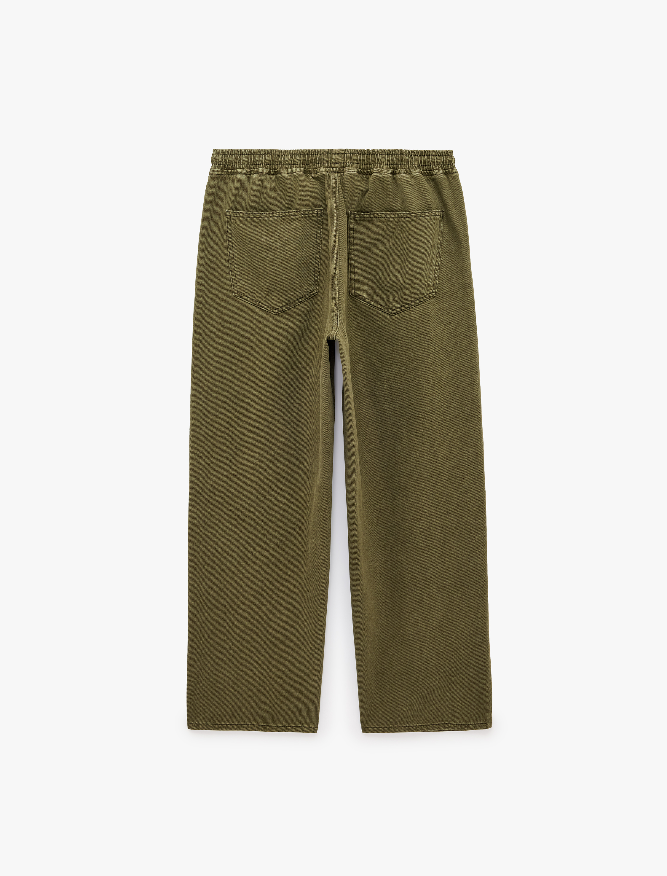   Pamuklu Beli Bağcıklı Cepli Jogger Jean Pantolon