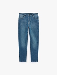 Normal Bel Pamuklu 5 Cepli Slim Fit Jean Pantolon - Brad Jean