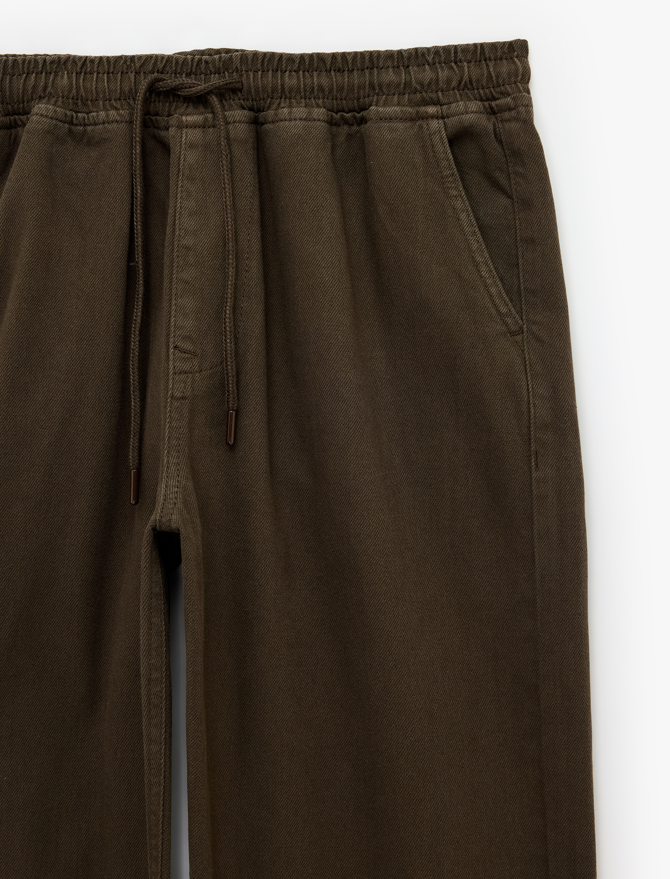   Pamuklu Beli Bağcıklı Cepli Jogger Jean Pantolon