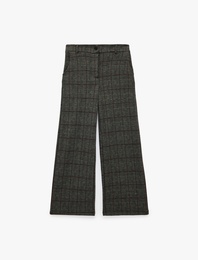 Cepli Ekoseli Geniş Paça Pantolon
