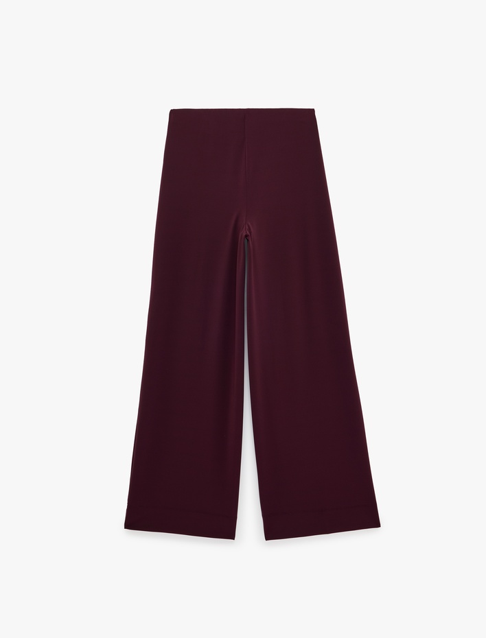  Beli Lastikli Uzun Geniş Paça Pantolon