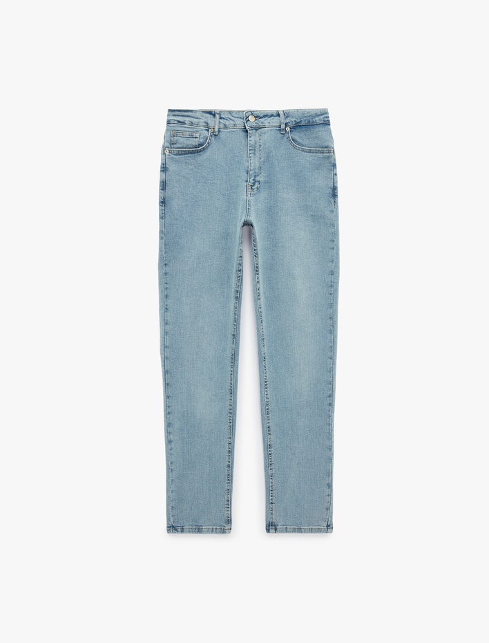  Pamuklu Normal Bel 5 Cepli Slim Fit Jean Pantolon - Brad Jean