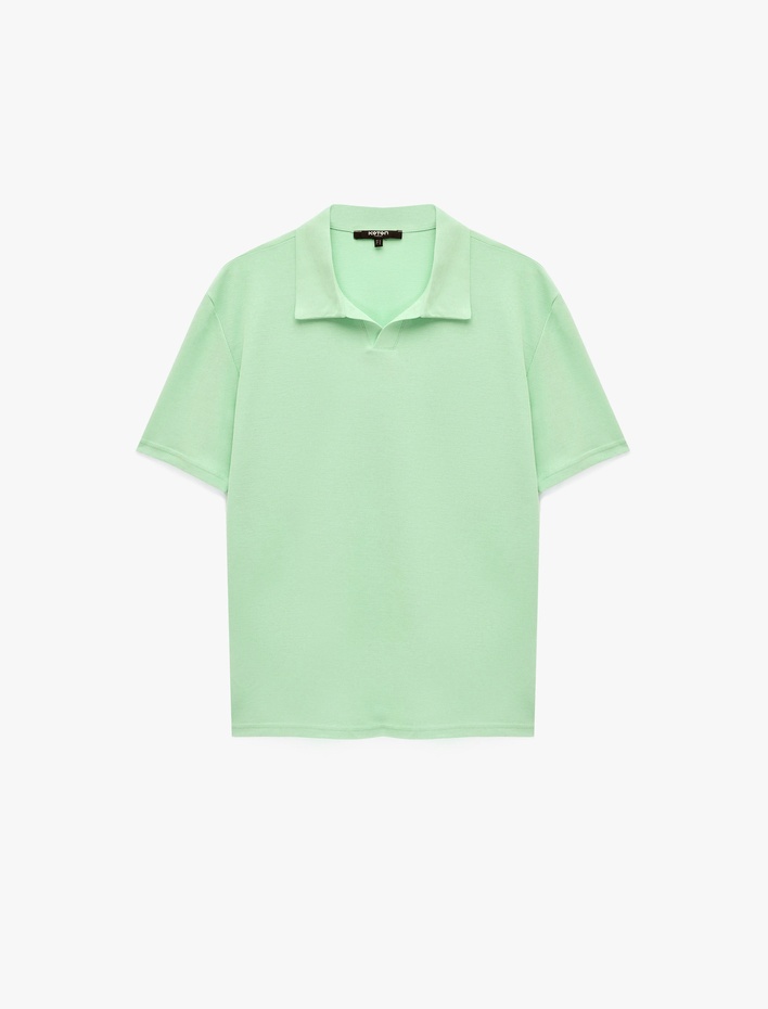  Pamuklu Pike Kumaş Regular Fit Kısa Kollu Polo Yaka Tişört