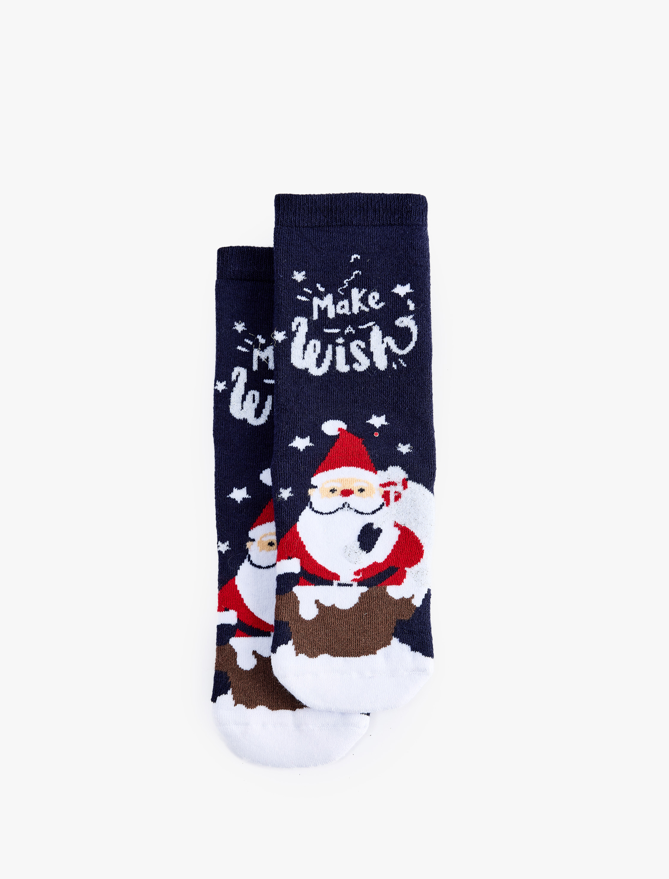  Kadın Noel Baba Baskılı Yılbaşı Temalı Havlu Soket Çorap