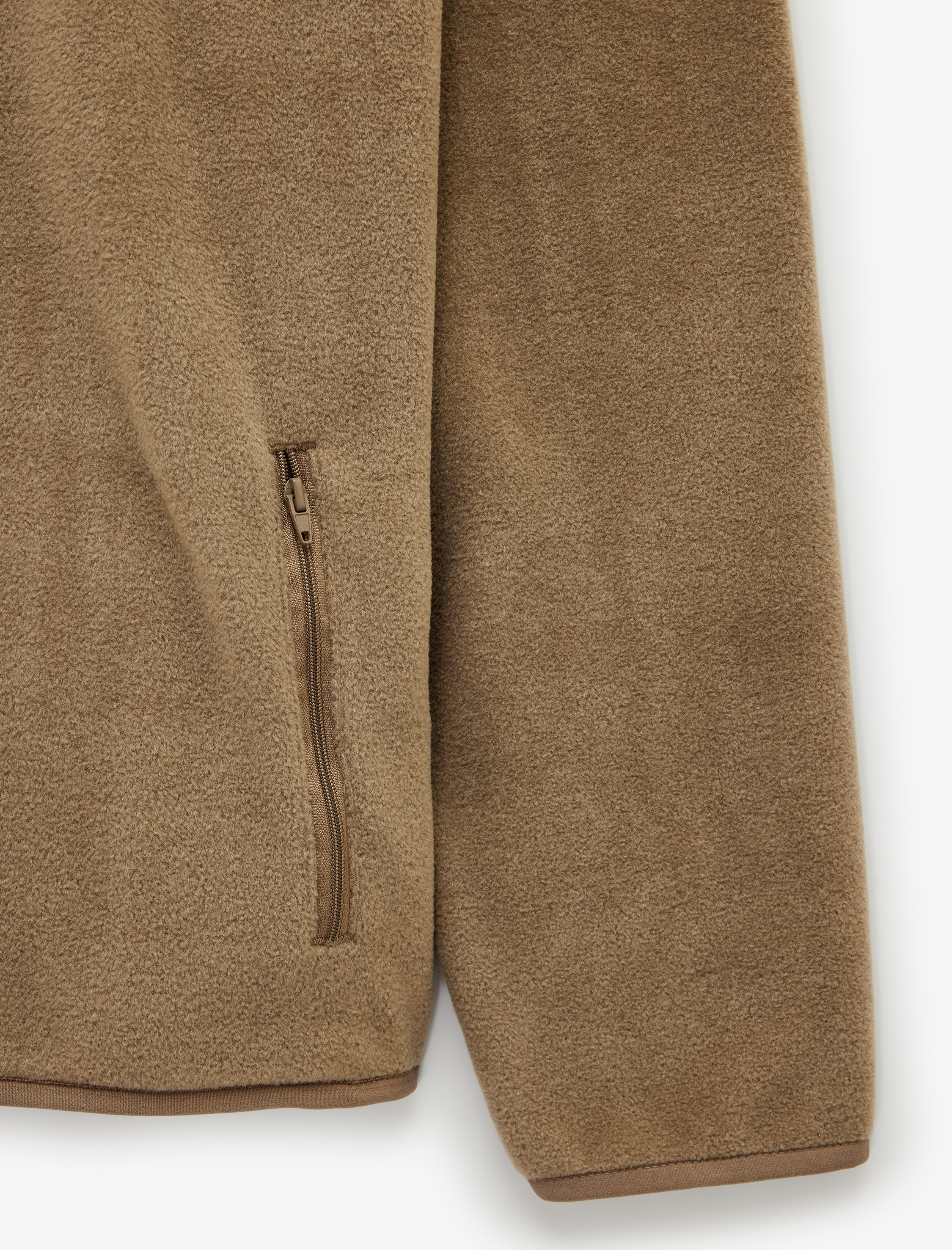   Uzun Kollu Dikiş Detaylı Yarım Fermuarlı Polar Sweatshirt