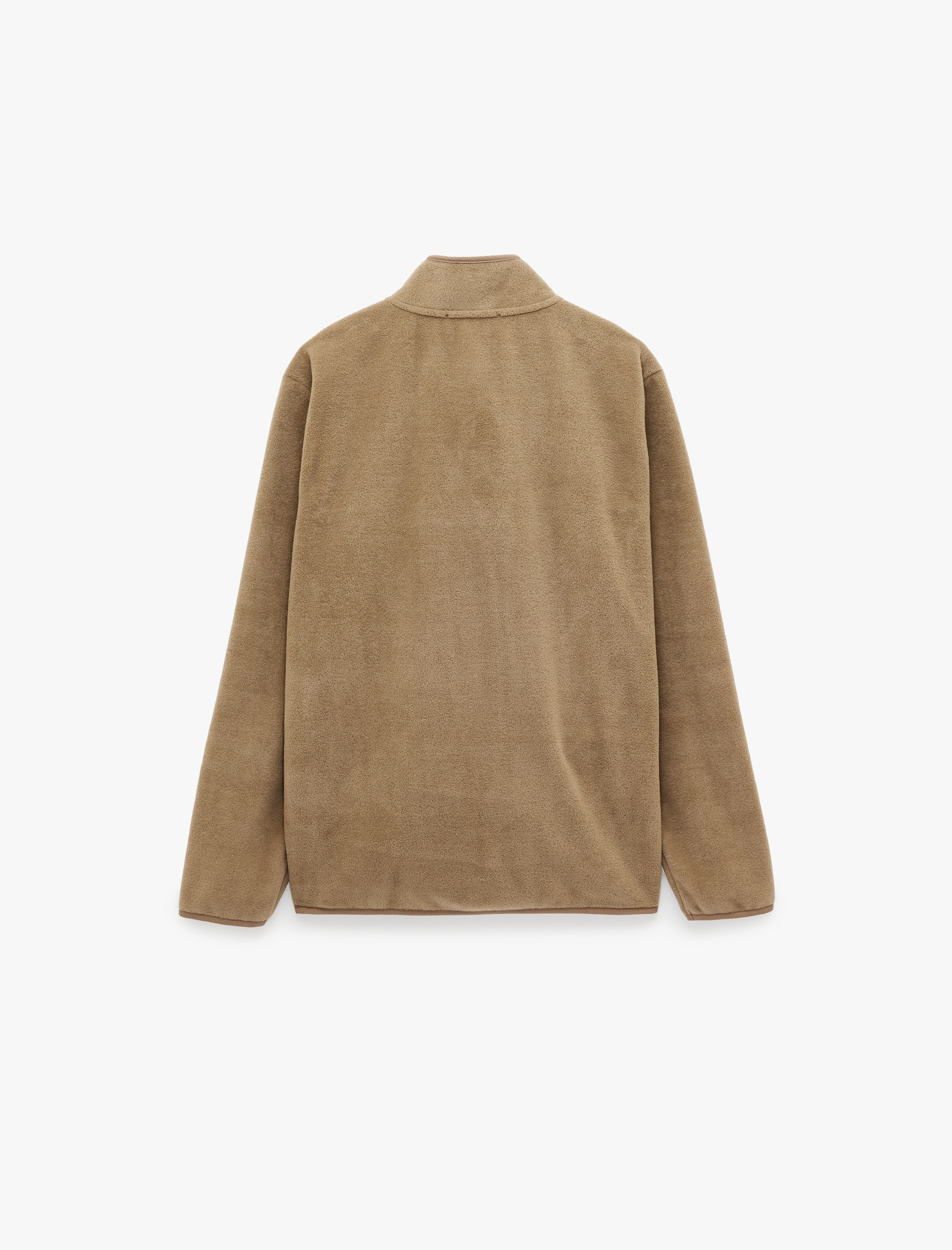   Uzun Kollu Dikiş Detaylı Yarım Fermuarlı Polar Sweatshirt