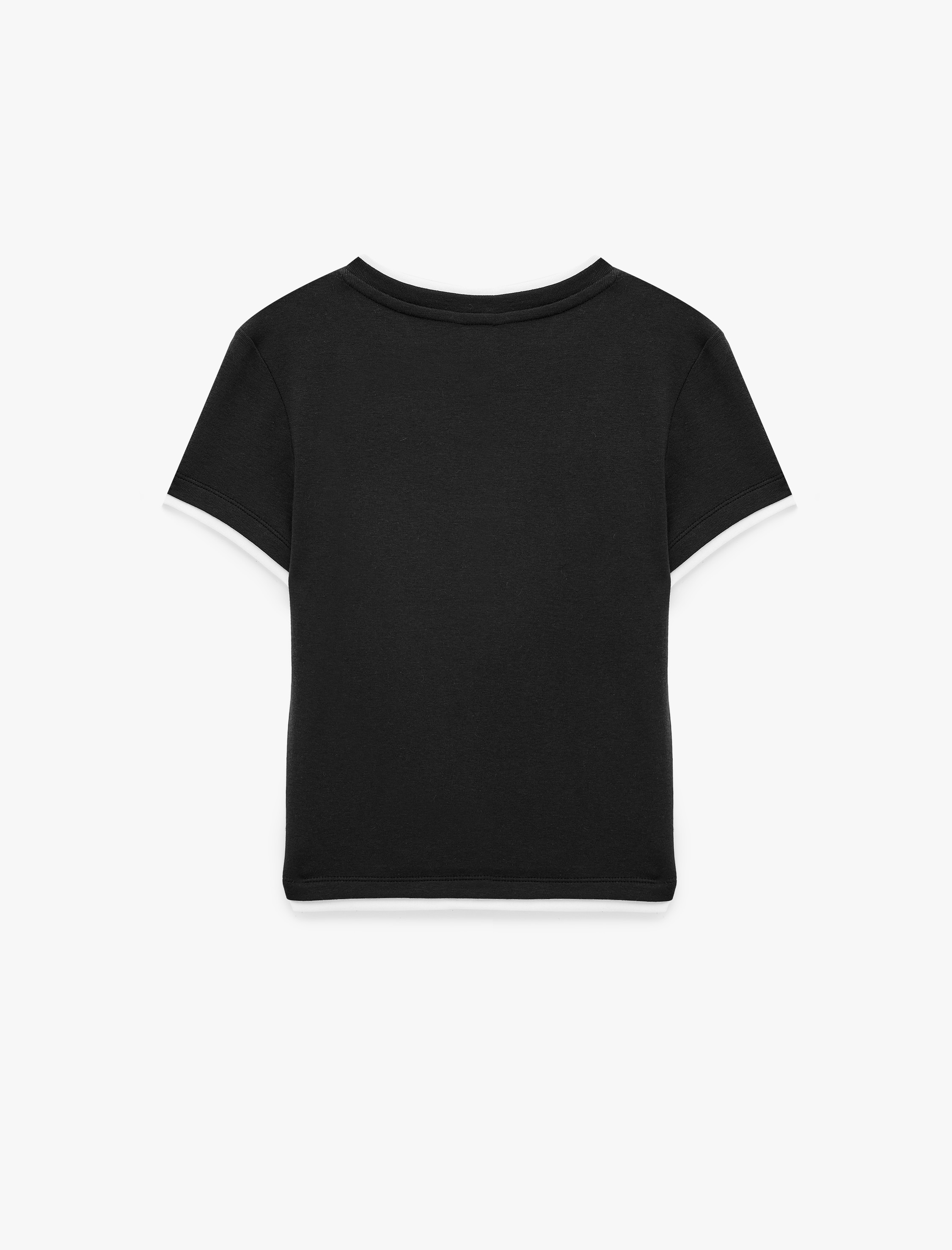   Biyeli Slim Fit Modal Kumaş Kısa Kollu Bisiklet Yaka Spor Tişört