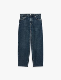 Cepli Regular Fit Pamuklu Bilek Boy Tapered Denim Pantolon - Tapered Jeans