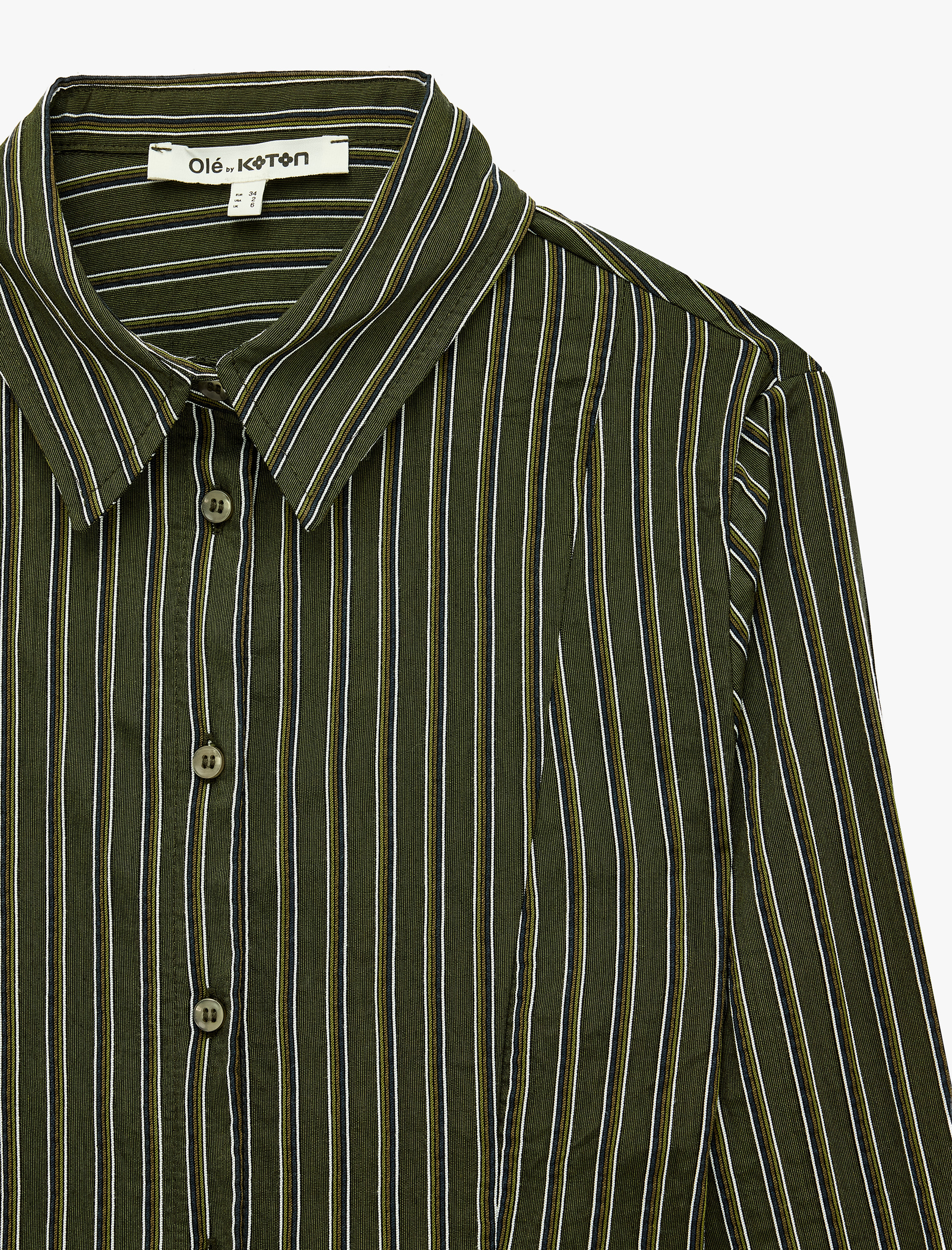   Slim Fit Klasik Yaka Düğmeli Uzun Kollu Çizgili Gömlek