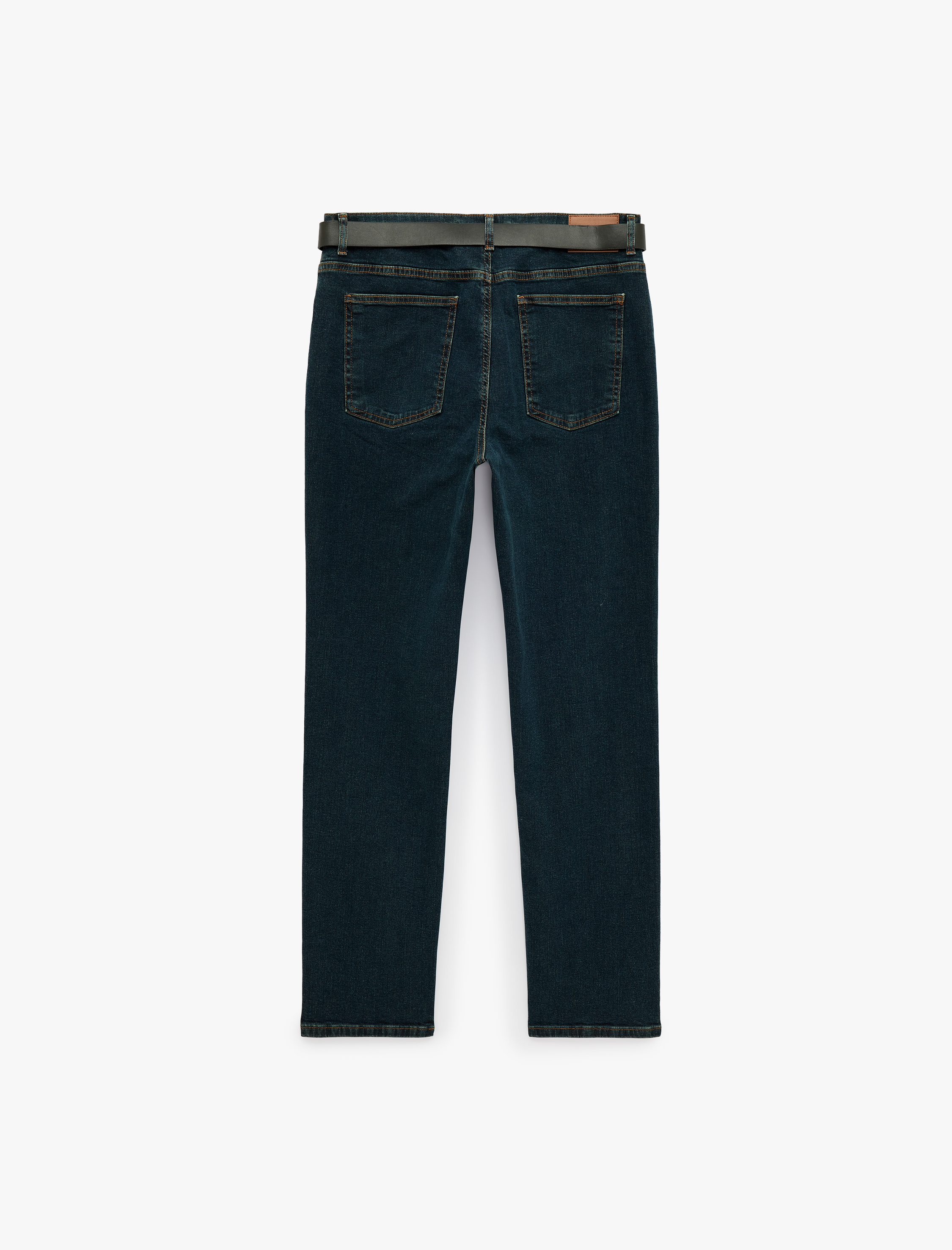   Kemerli Pamuklu Beş Cepli Slim Fit Jean Pantolon - Brad Jean
