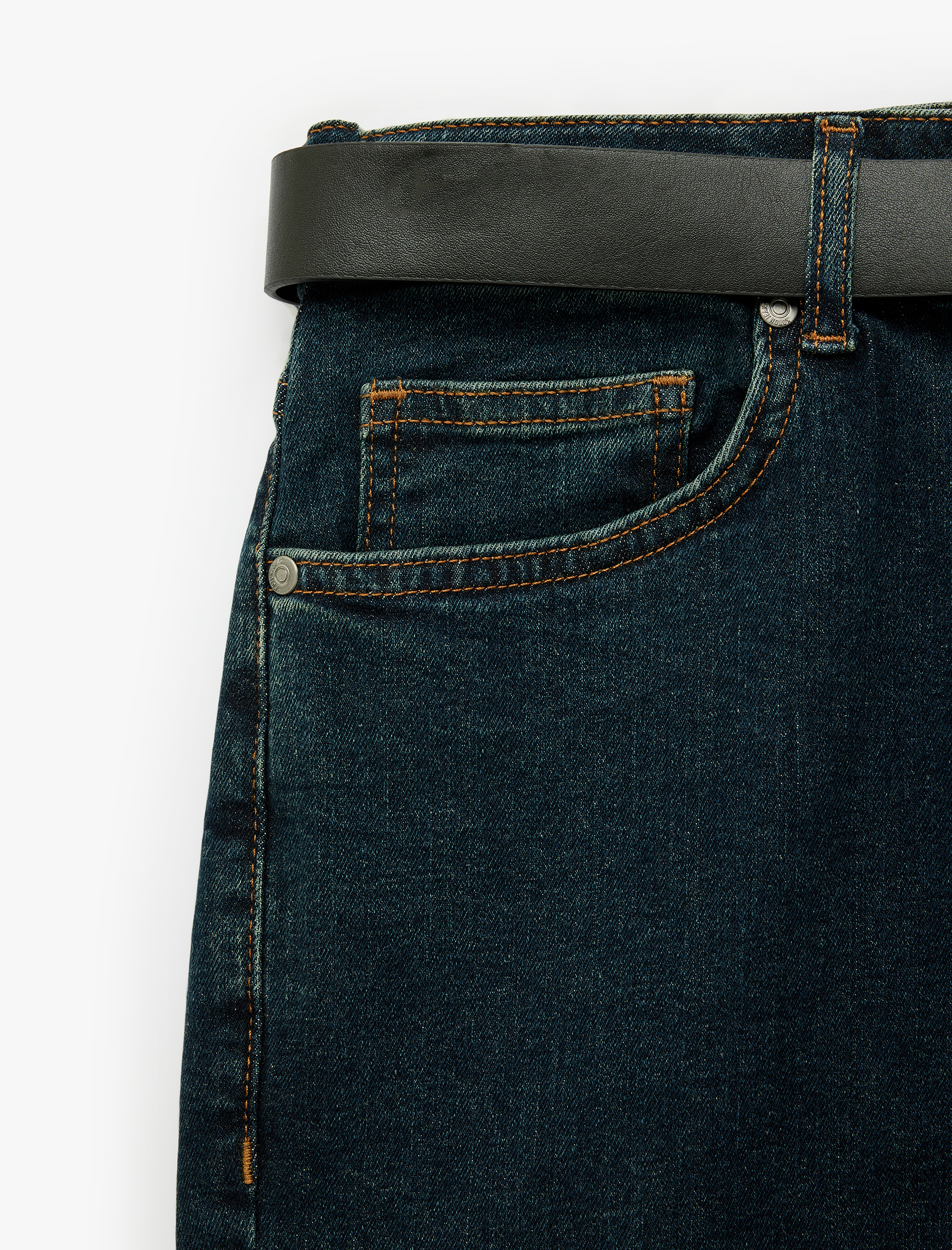   Kemerli Pamuklu Beş Cepli Slim Fit Jean Pantolon - Brad Jean