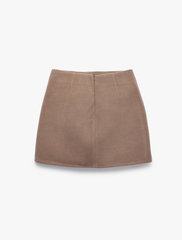  A Kesim Slim Fit Mini Kaşe Etek