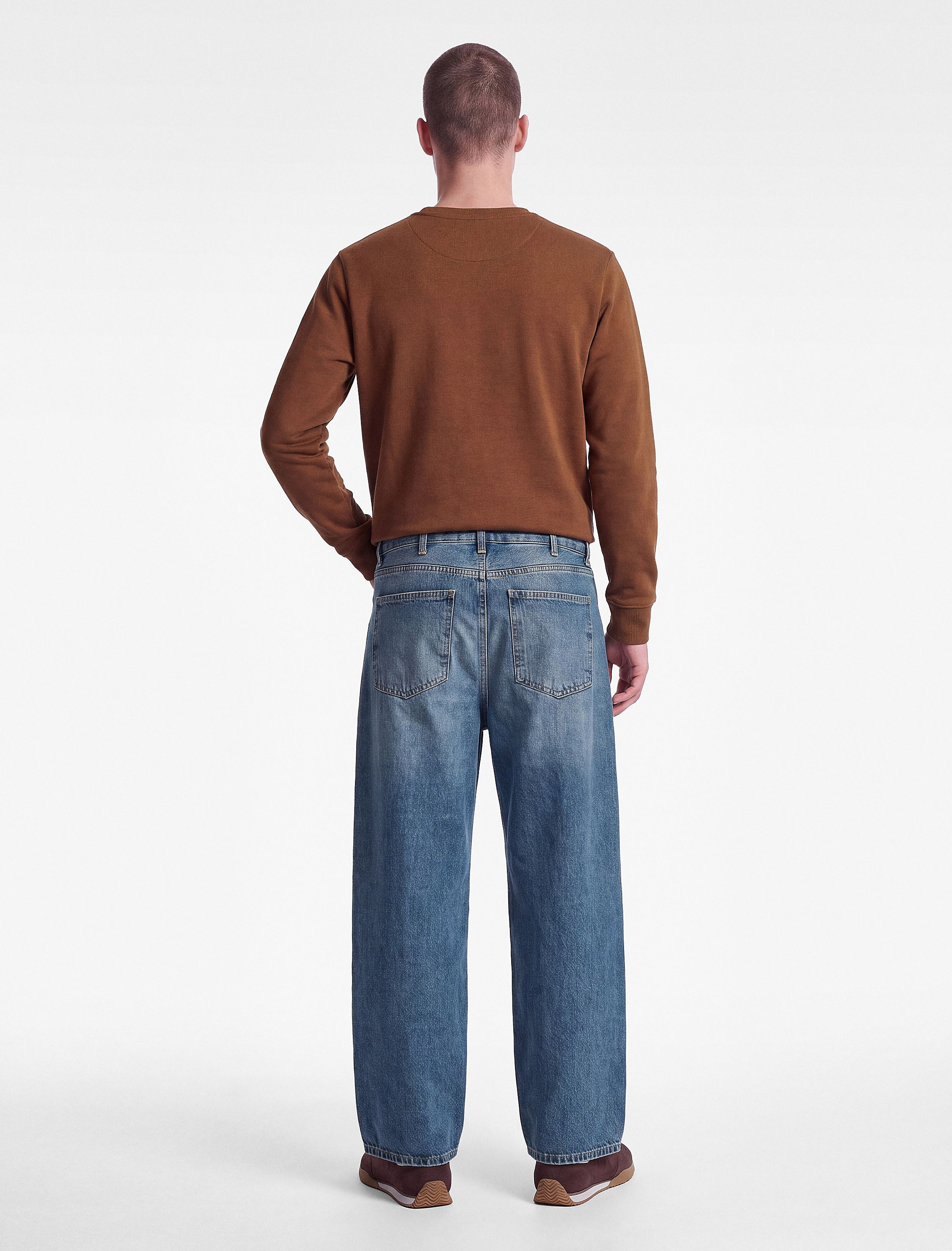   Normal Bel Cepli Rahat Kalıp Pamuklu Bol Paça Jean Pantolon