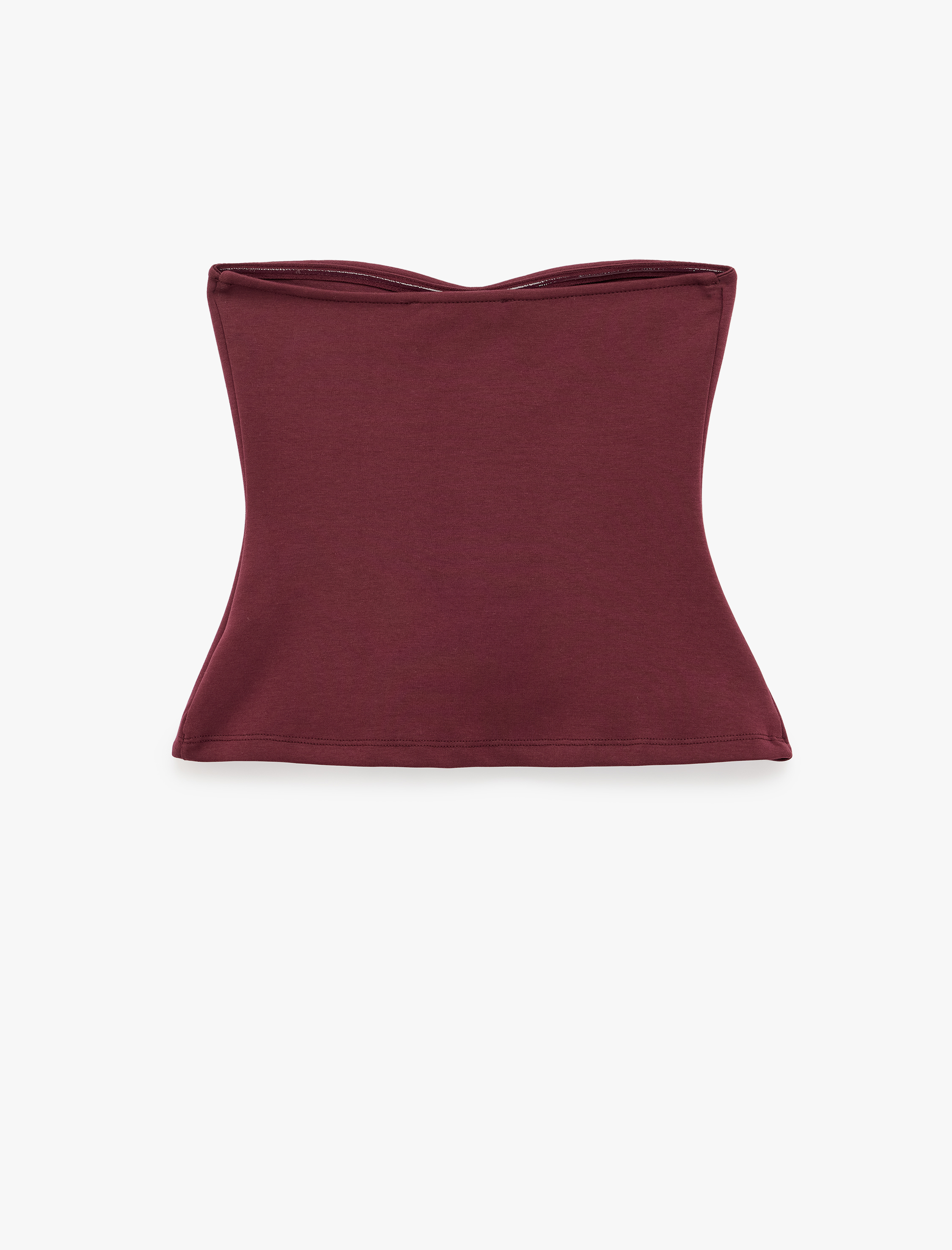   Nervürlü Slim Fit Peplum Straplez Korse