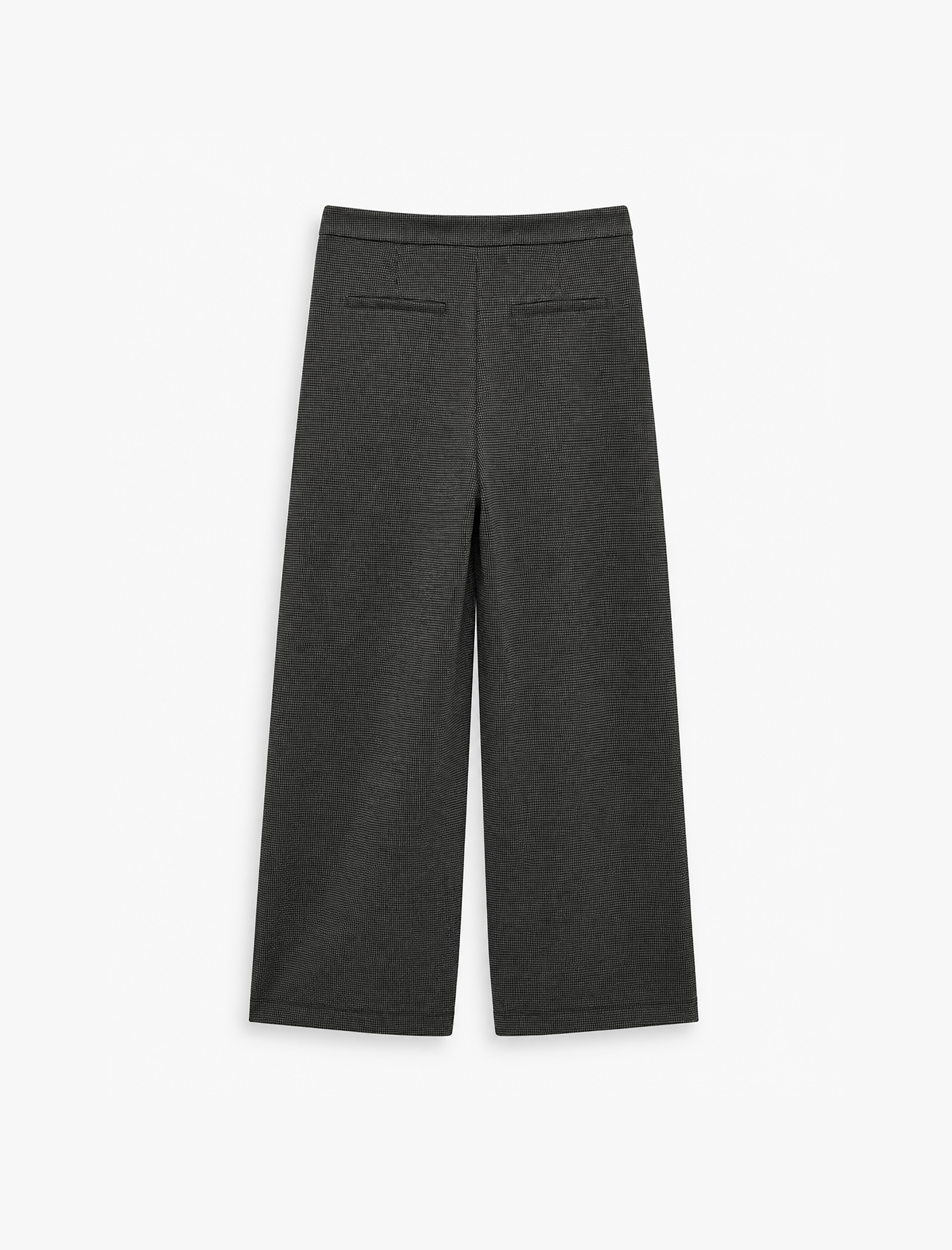  Pileli Cepli Geniş Paça Kumaş Pantolon