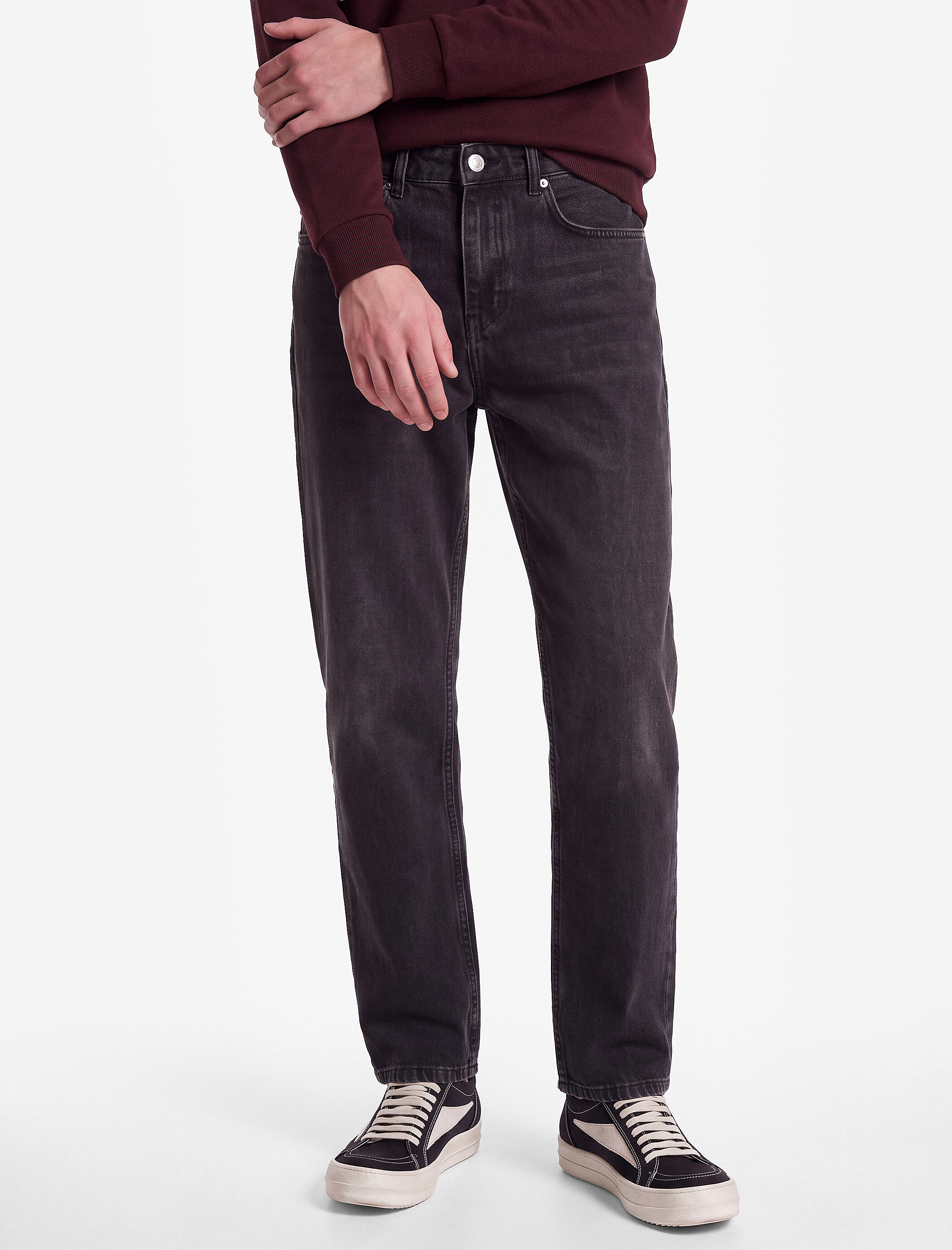   Normal Bel Cepli Pamuklu Vintage Straight Fit Jean Pantolon