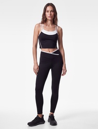 Slim Fit Katlı İp Askılı Biyeli Kolsuz Spor Atlet