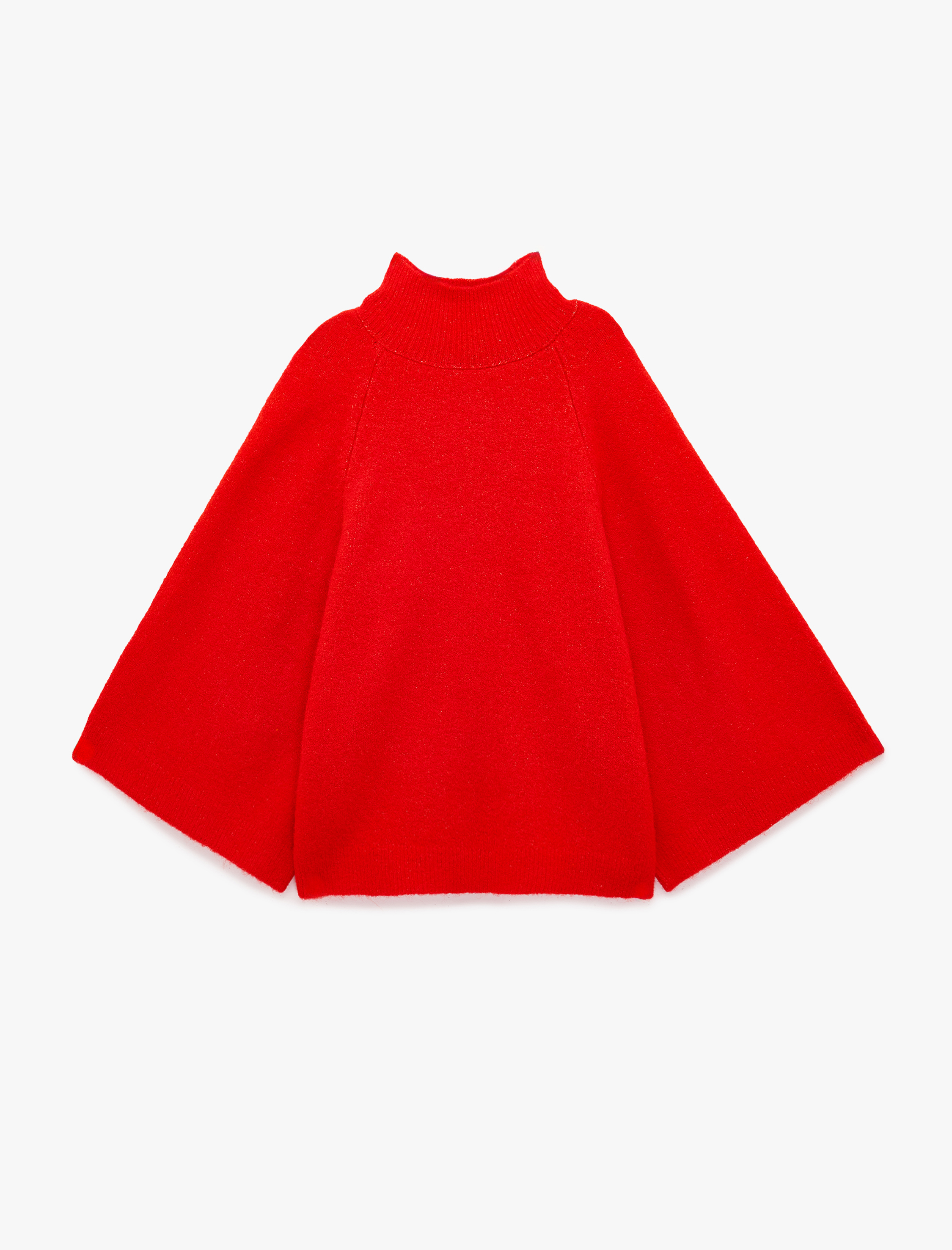   Geniş Yarasa Kollu Balıkçı Yaka Triko Kazak