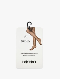 Simli 20 Den Metalik İplik Detaylı Külotlu Çorap