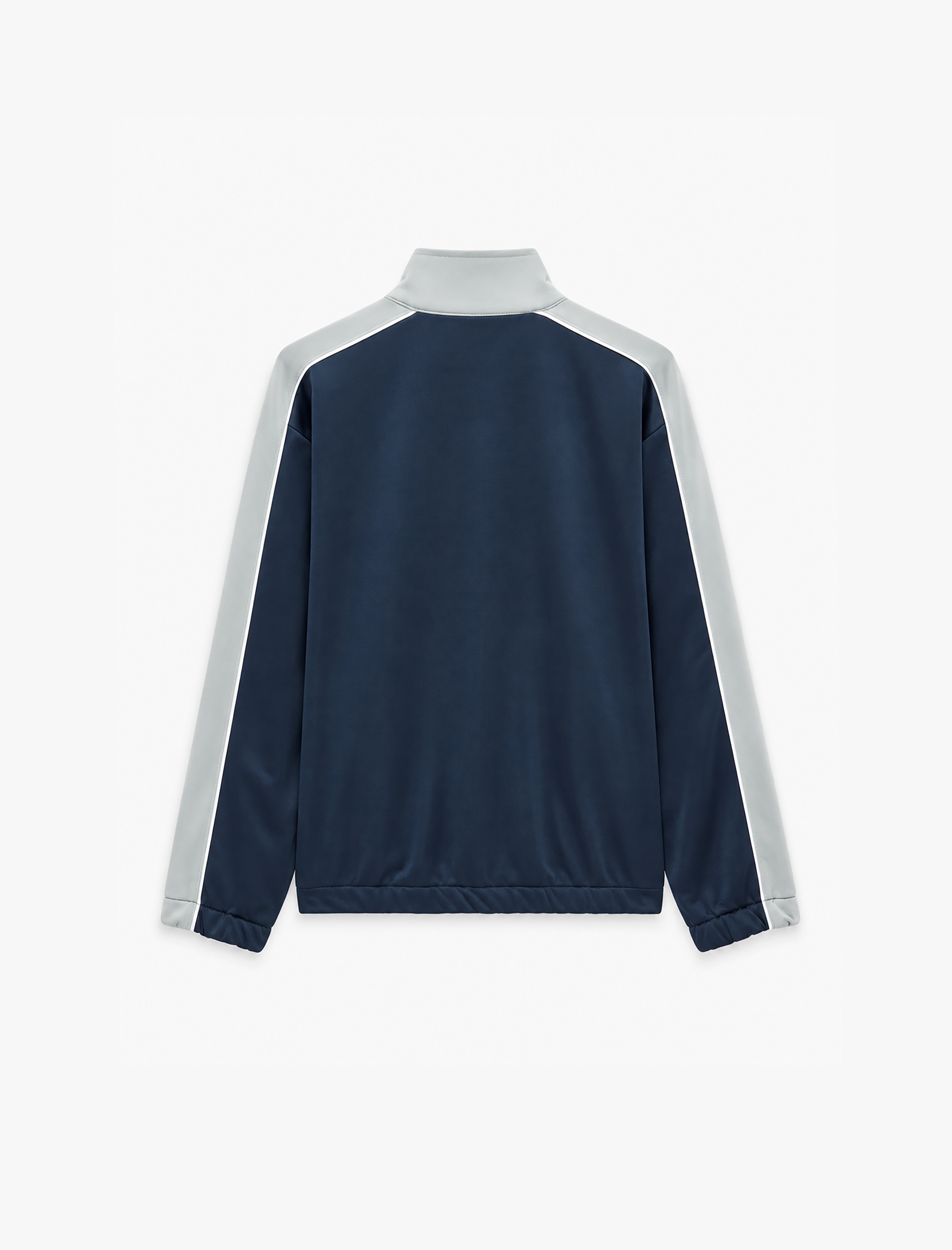   Uzun Kollu Renk Kontrastlı Cepli Dik Yaka Fermuarlı Spor Sweatshirt