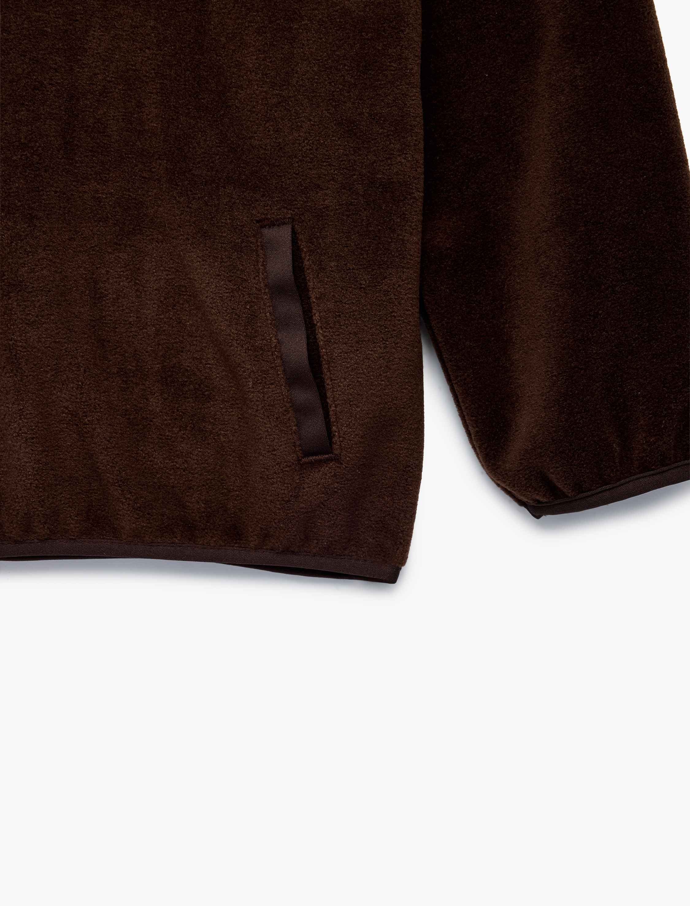  Kız Çocuk Cepli Dik Yaka Uzun Kollu Yarım Fermuarlı Polar Sweatshirt