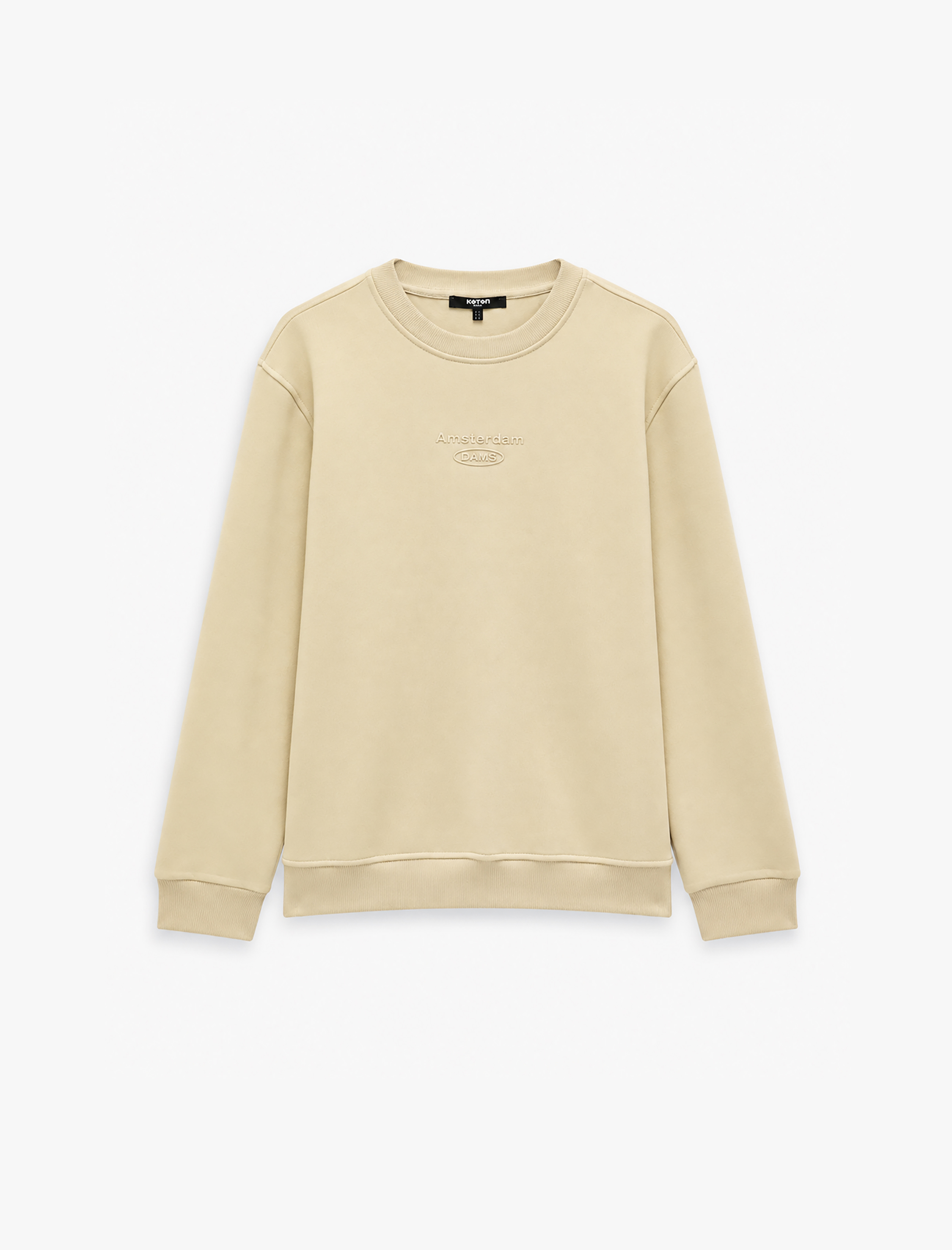   Üç İplik Şardonlu Bisiklet Yaka Uzun Kollu Baskılı Sweatshirt