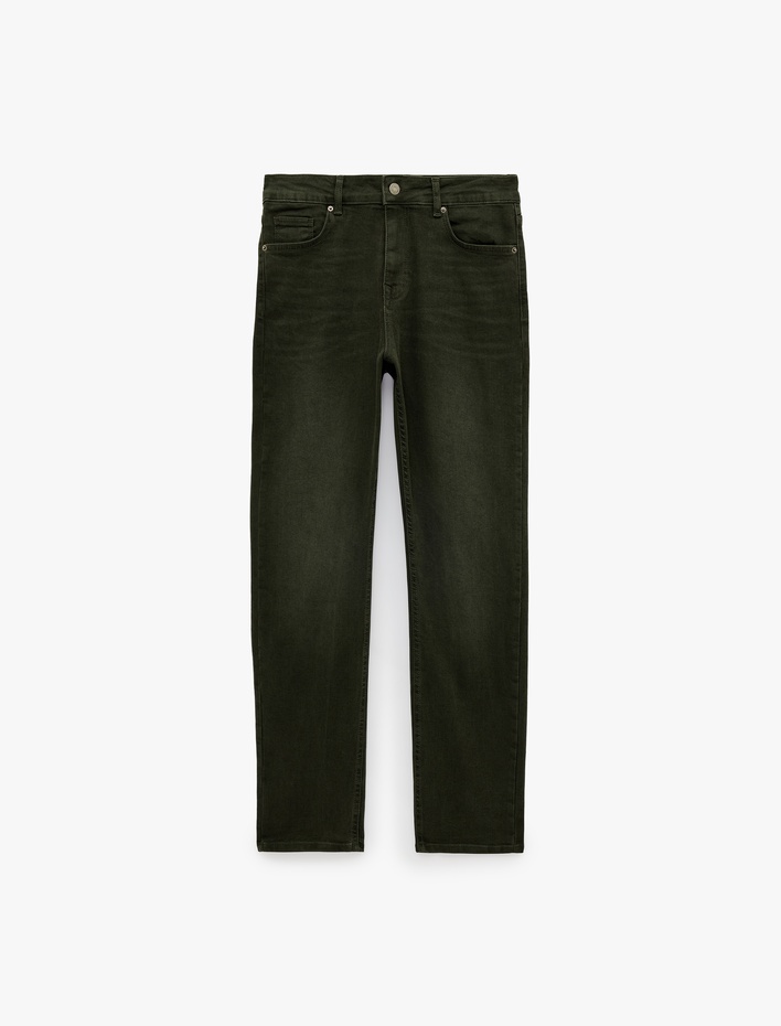  Pamuklu 5 Cepli Normal Bel Slim Fit Jean Pantolon - Brad Jean